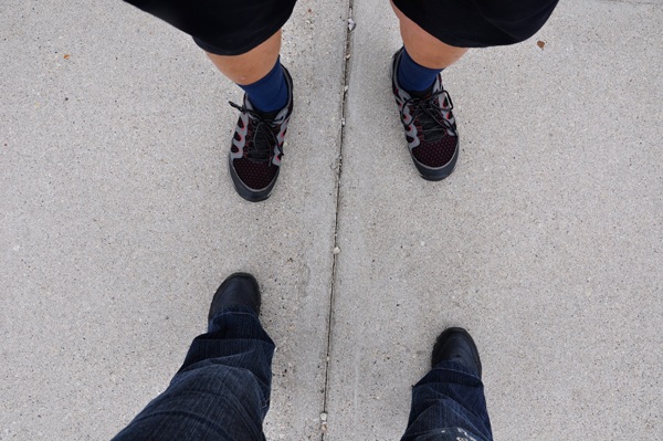 the feet of the two RV Gypsies in Canada and the USA